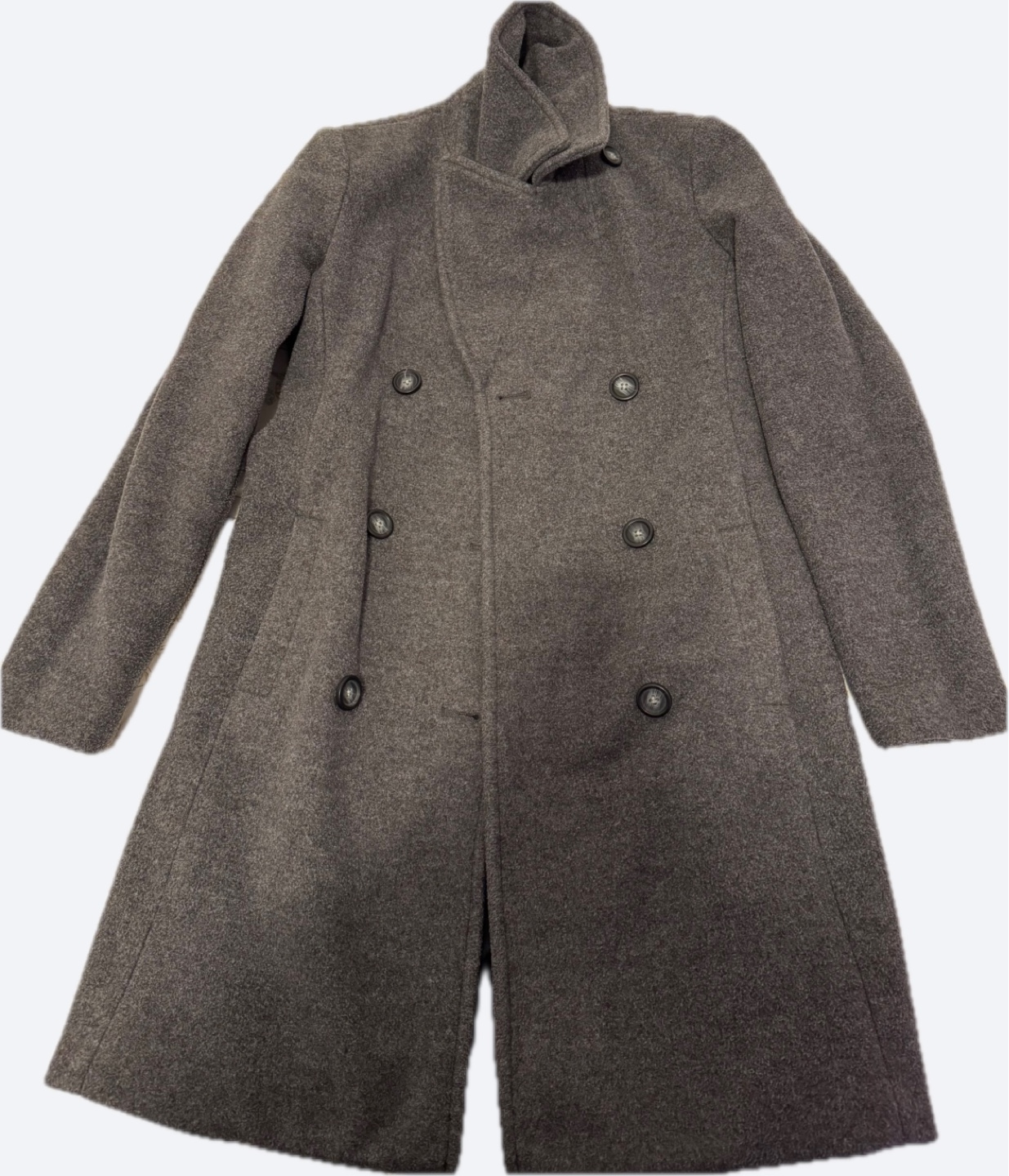Women's Grey thick double-breasted Peacoat