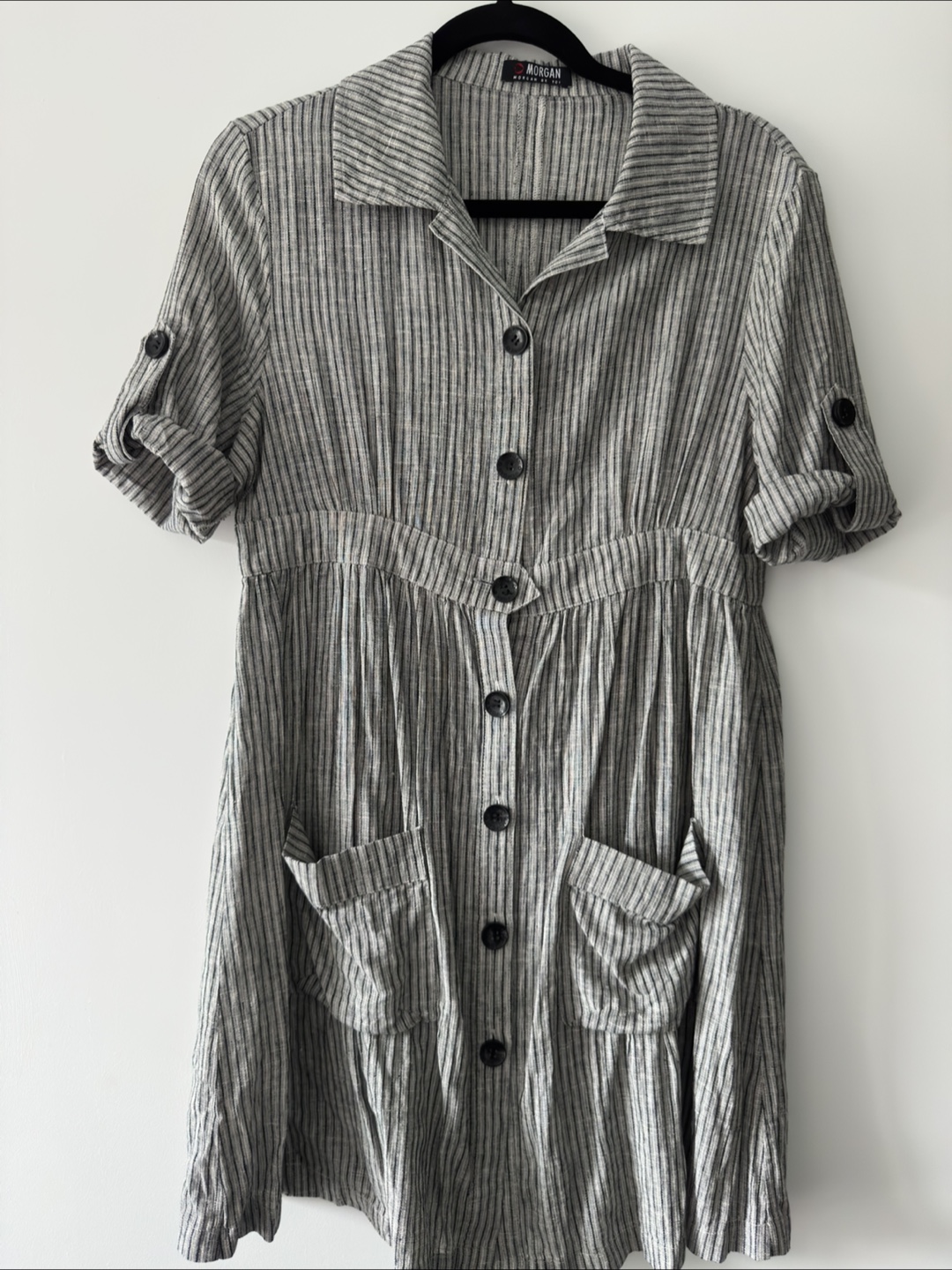 Morgan de Toi Striped Button-Down Mini Dress
