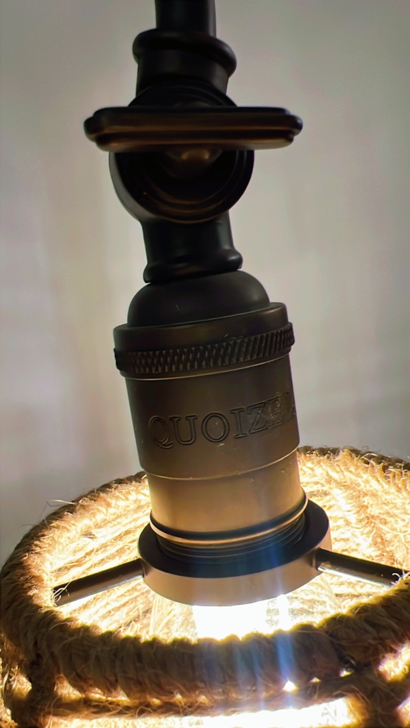 Industrial Style Desk Lamp with Rope Shade - photo 3