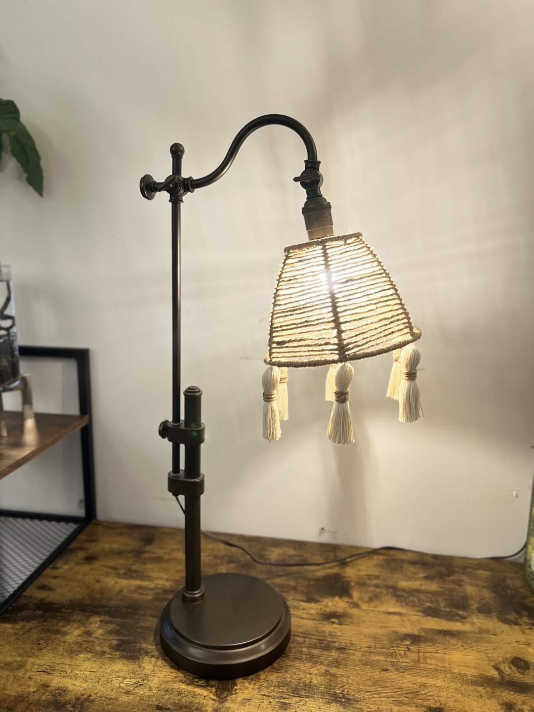 Industrial Style Desk Lamp with Rope Shade - photo 2