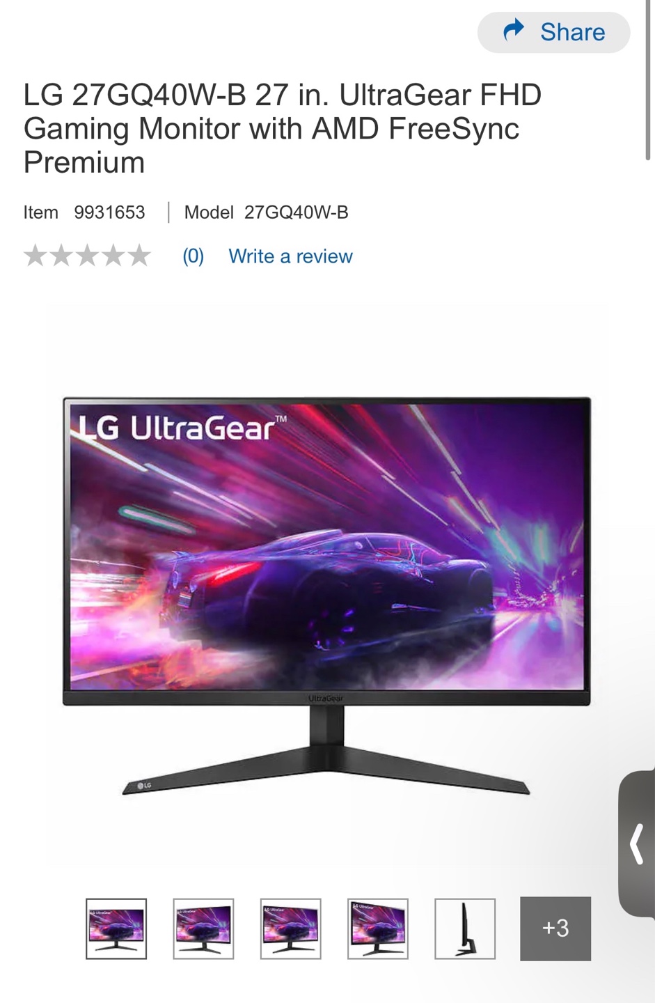 LG 27GQ40W-B 27 inch UltraGear Gaming Monitor