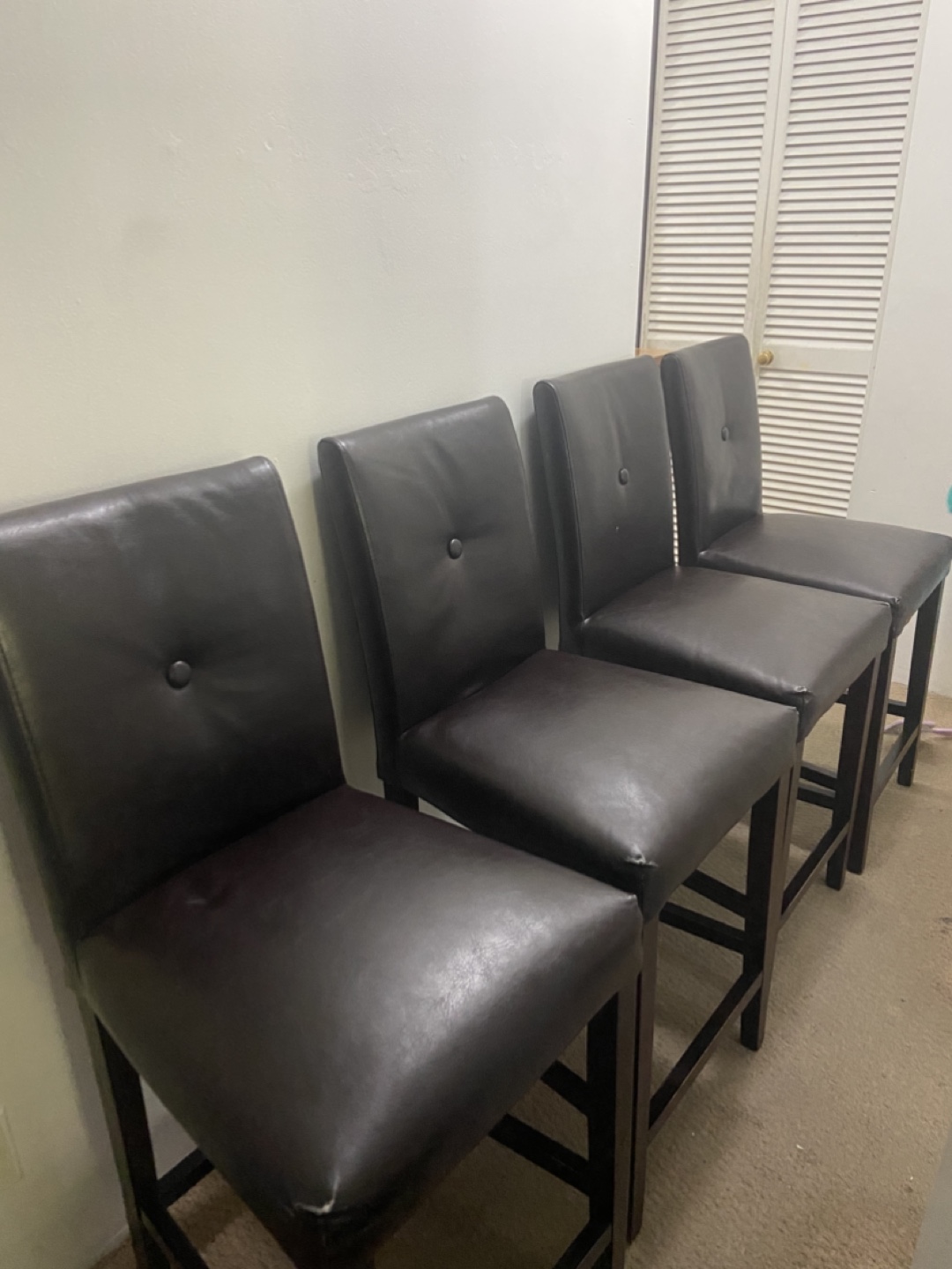 Brown Leather Bar Stools All For $55 - photo 2