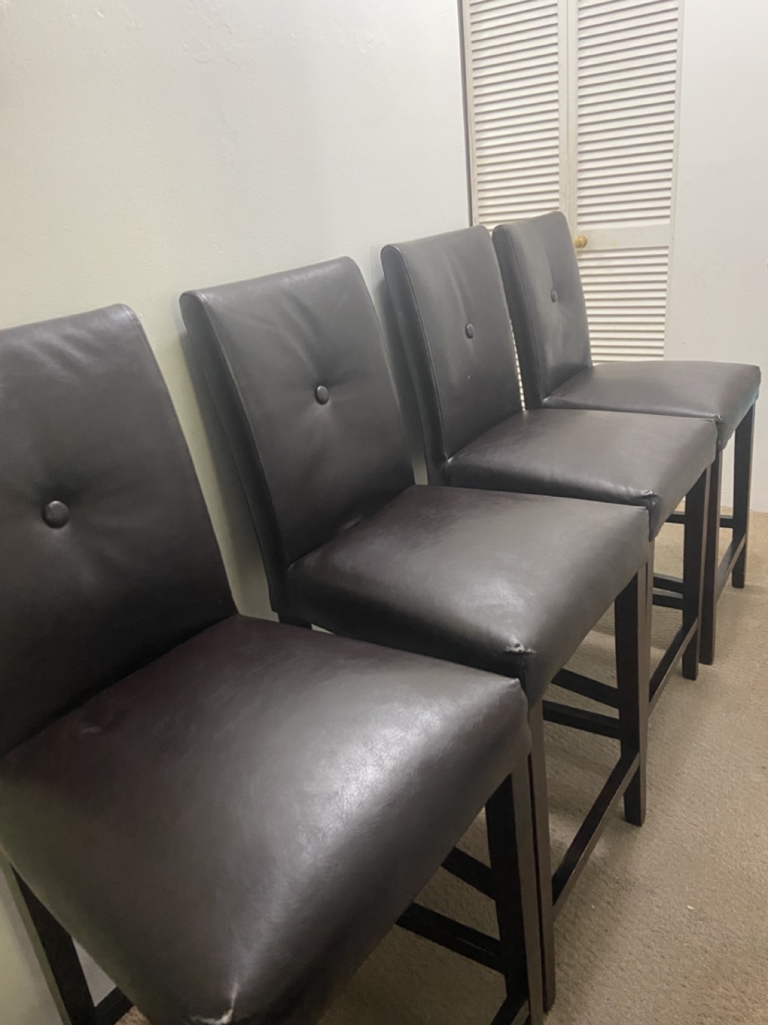 Brown Leather Bar Stools All For $55
