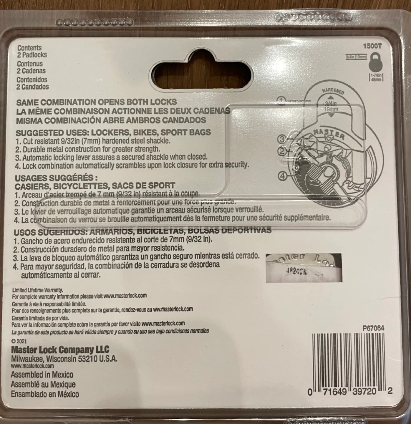 MasterLock 1500T Brand New Unopened image indicator(2)