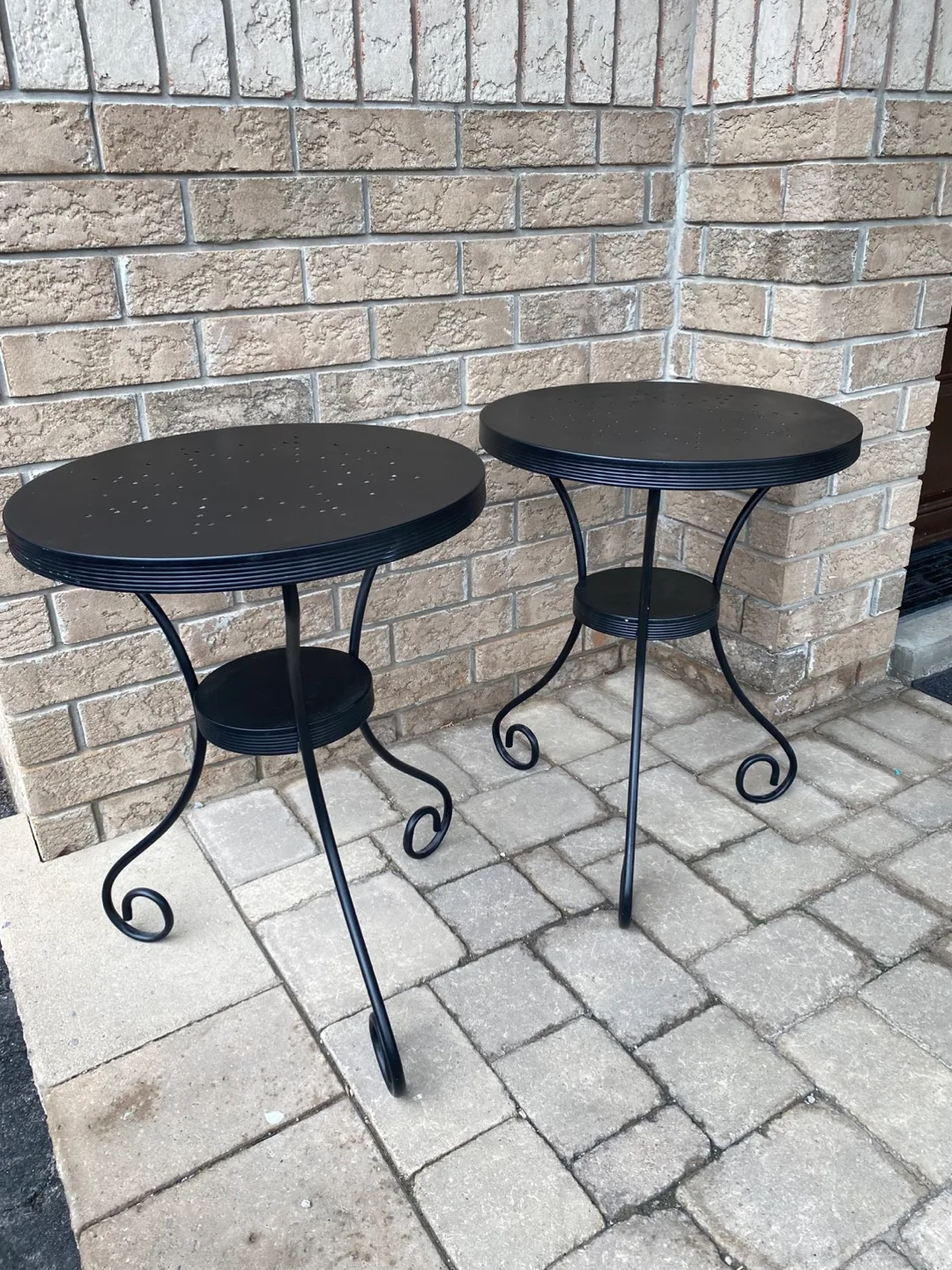 Pair of Black Metal Accent Tables thumbnail