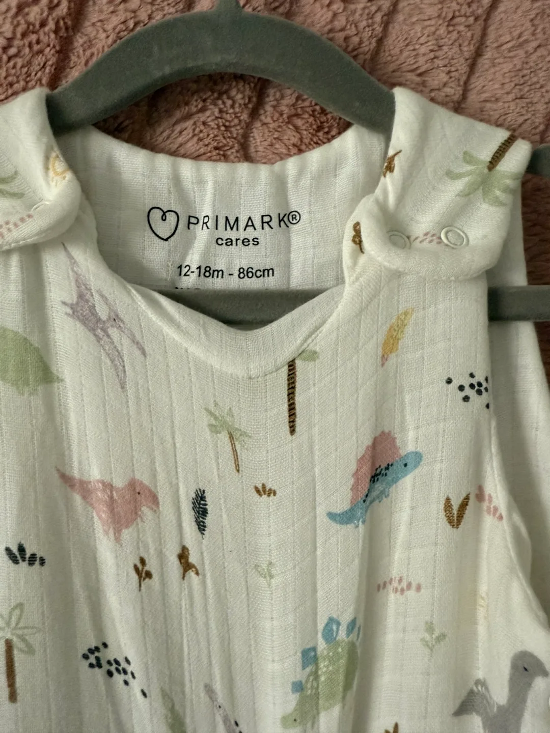 Primark Cares Baby Sleep Sack 12-18m Dinosaur Print thumbnail