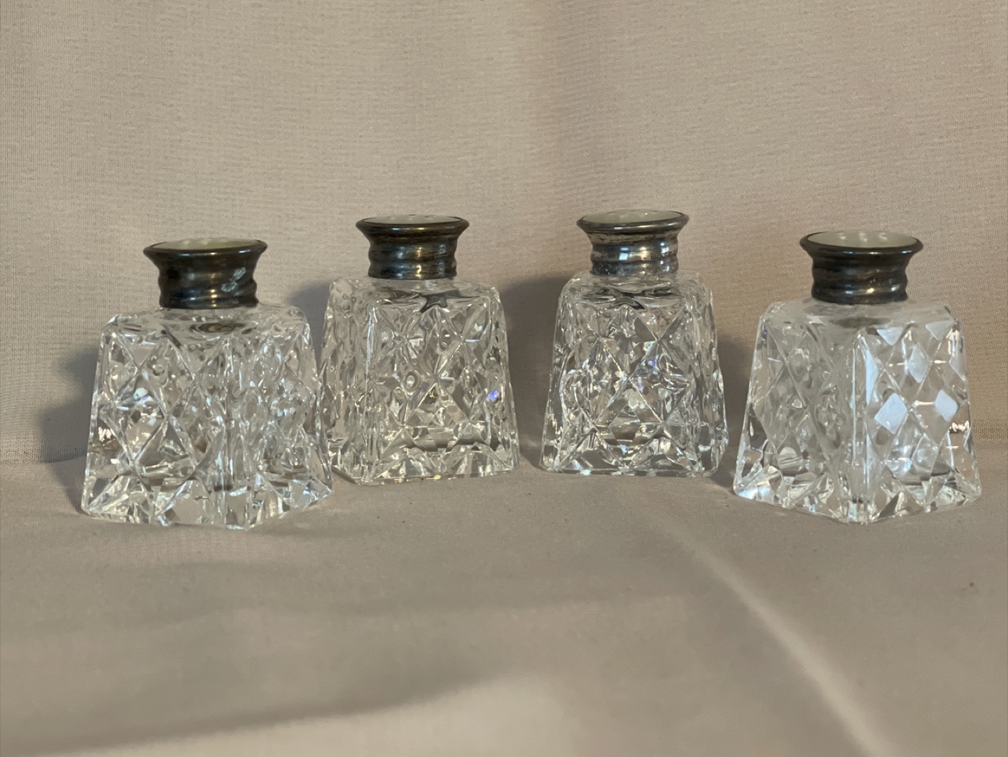 Vintage Birks Crystal Salt and Pepper Shakers