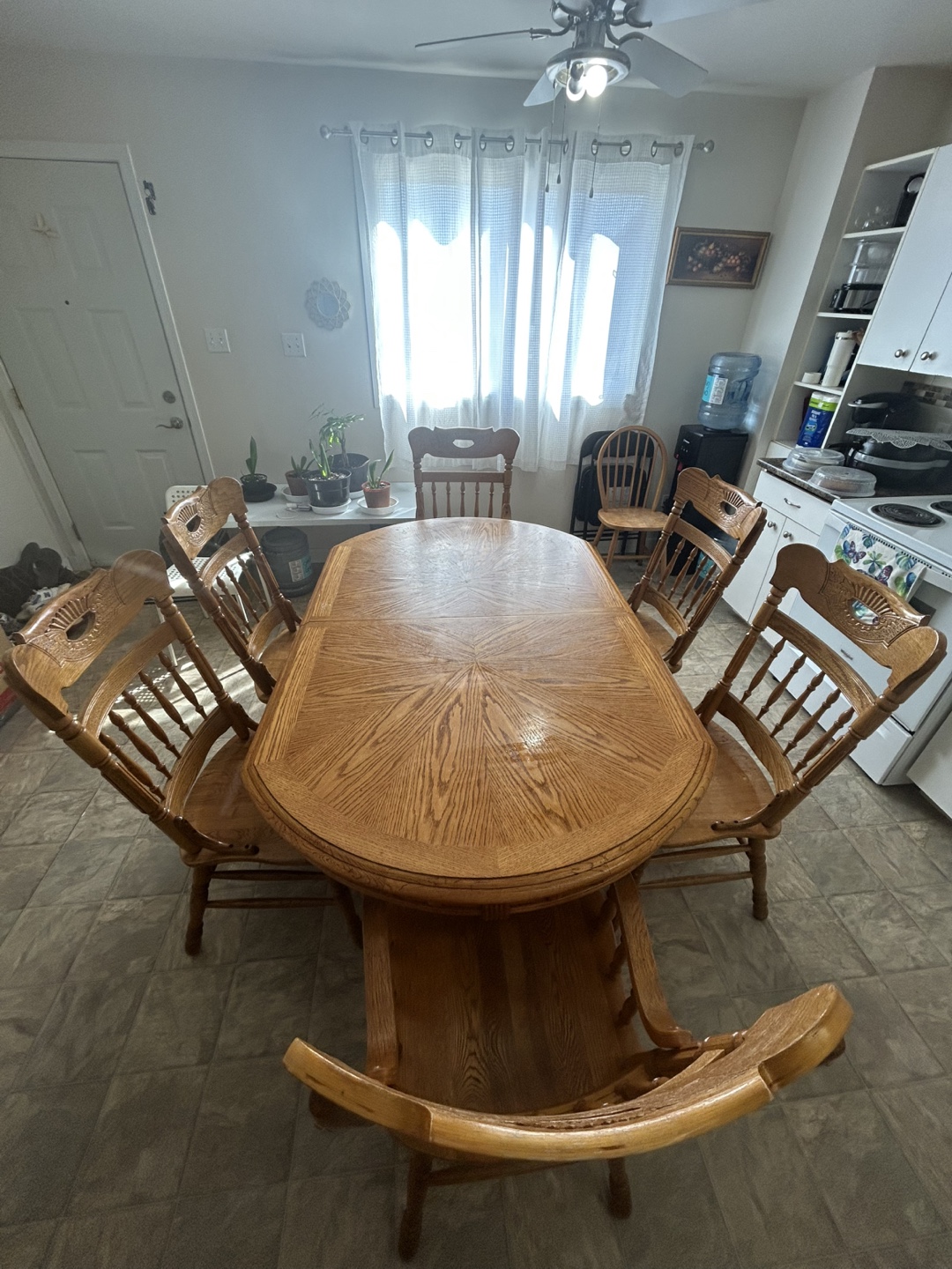 Oak Dining Table Set - 6 Chairs, Extendable - photo 2