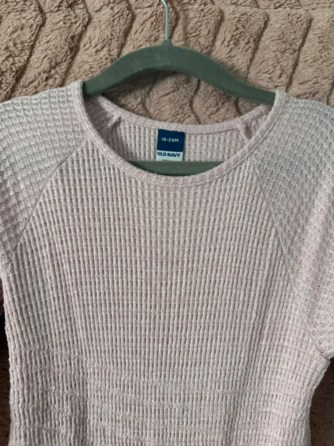 Old Navy Girls Pink Waffle Knit Dress - Size 18-24 Months thumbnail