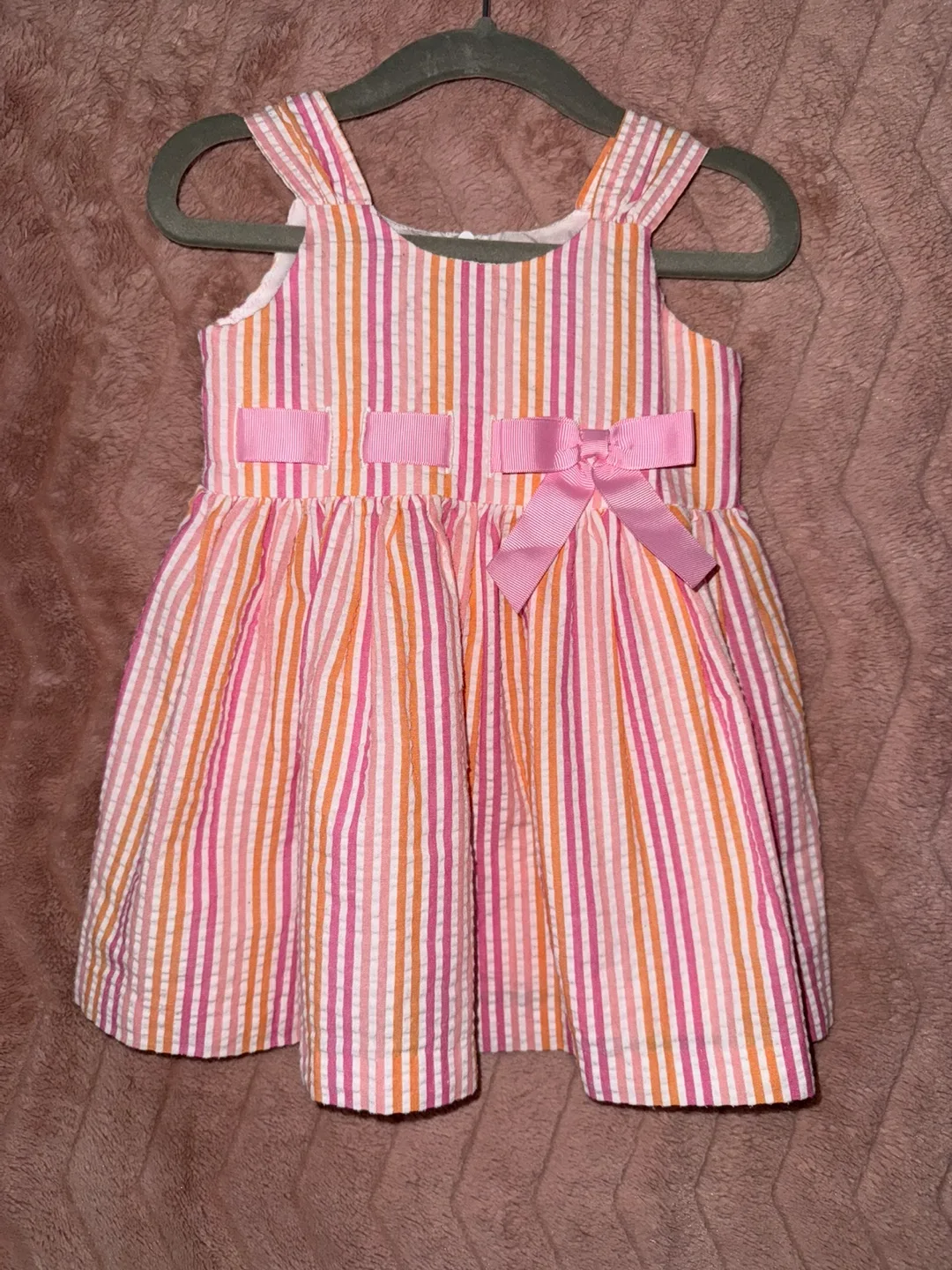 Adorable Striped Baby Girl Dress - Size 12M thumbnail