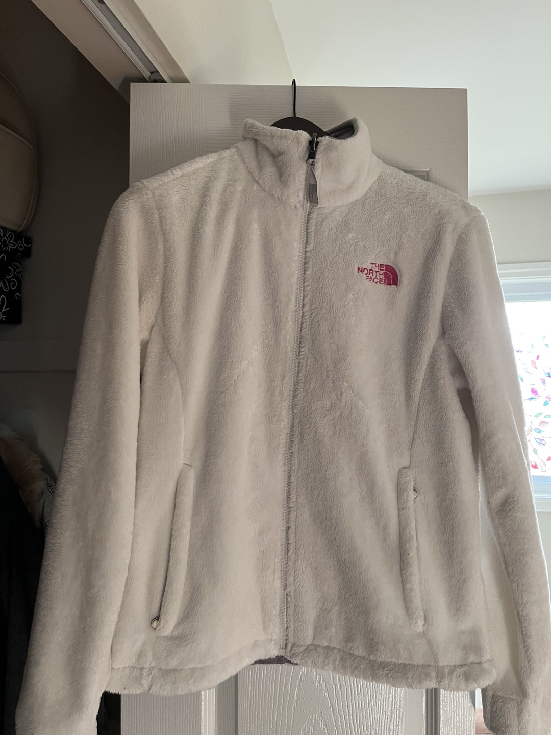 The North Face White Fuzzy Fleece Jacket