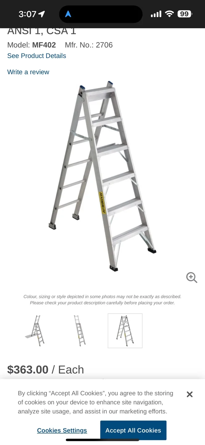 Used Aluminum Step Ladder -  Extension Ladder Stairs image indicator(5)