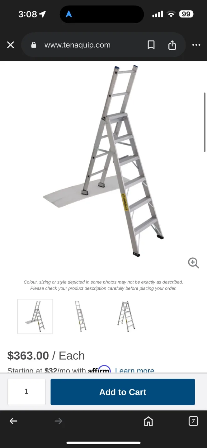 Used Aluminum Step Ladder -  Extension Ladder Stairs image indicator(6)