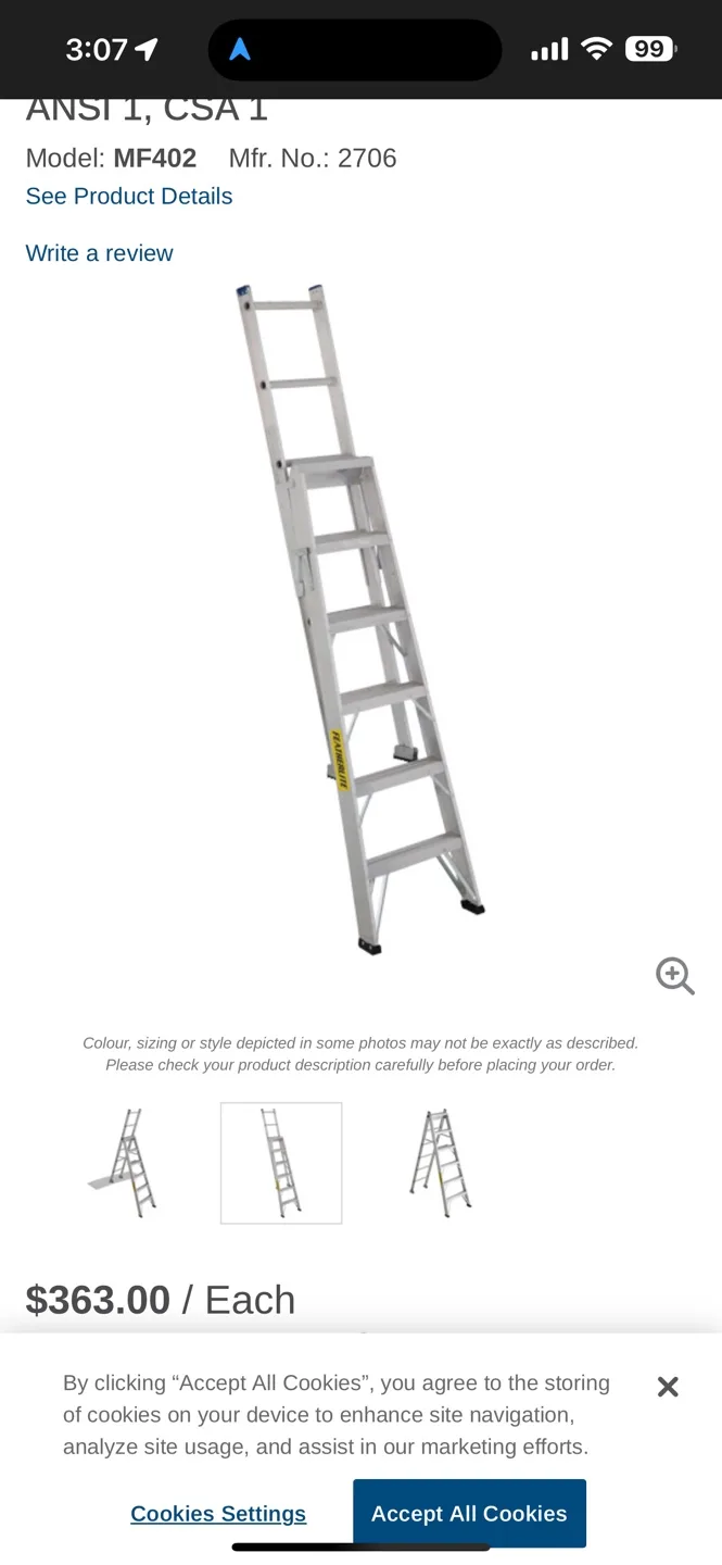 Used Aluminum Step Ladder -  Extension Ladder Stairs image indicator(8)