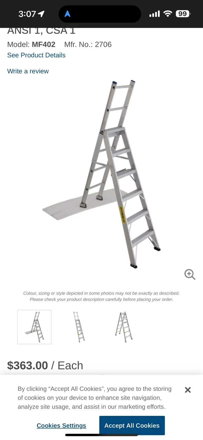 Used Aluminum Step Ladder -  Extension Ladder Stairs image indicator(7)