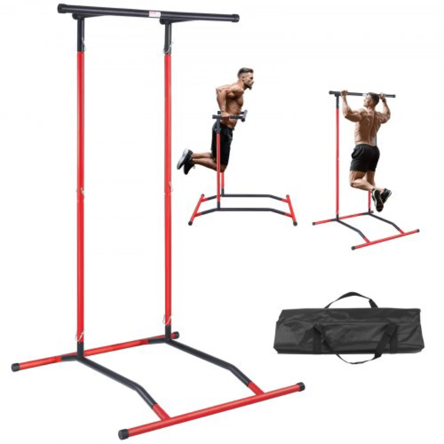 Vevor Adjustable Height Pull-Up Dip Station with Carry Bag image indicator(2)