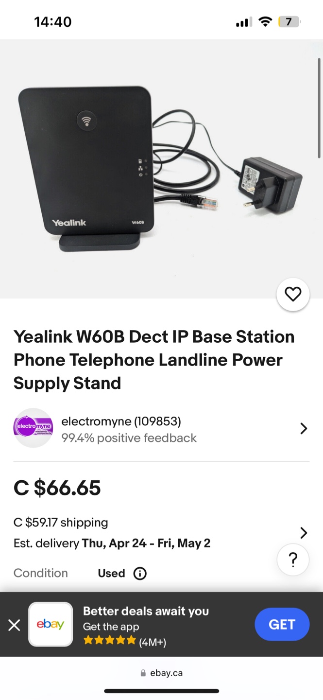 Yealink W56H Cordless IP DECT Phone System - photo 2