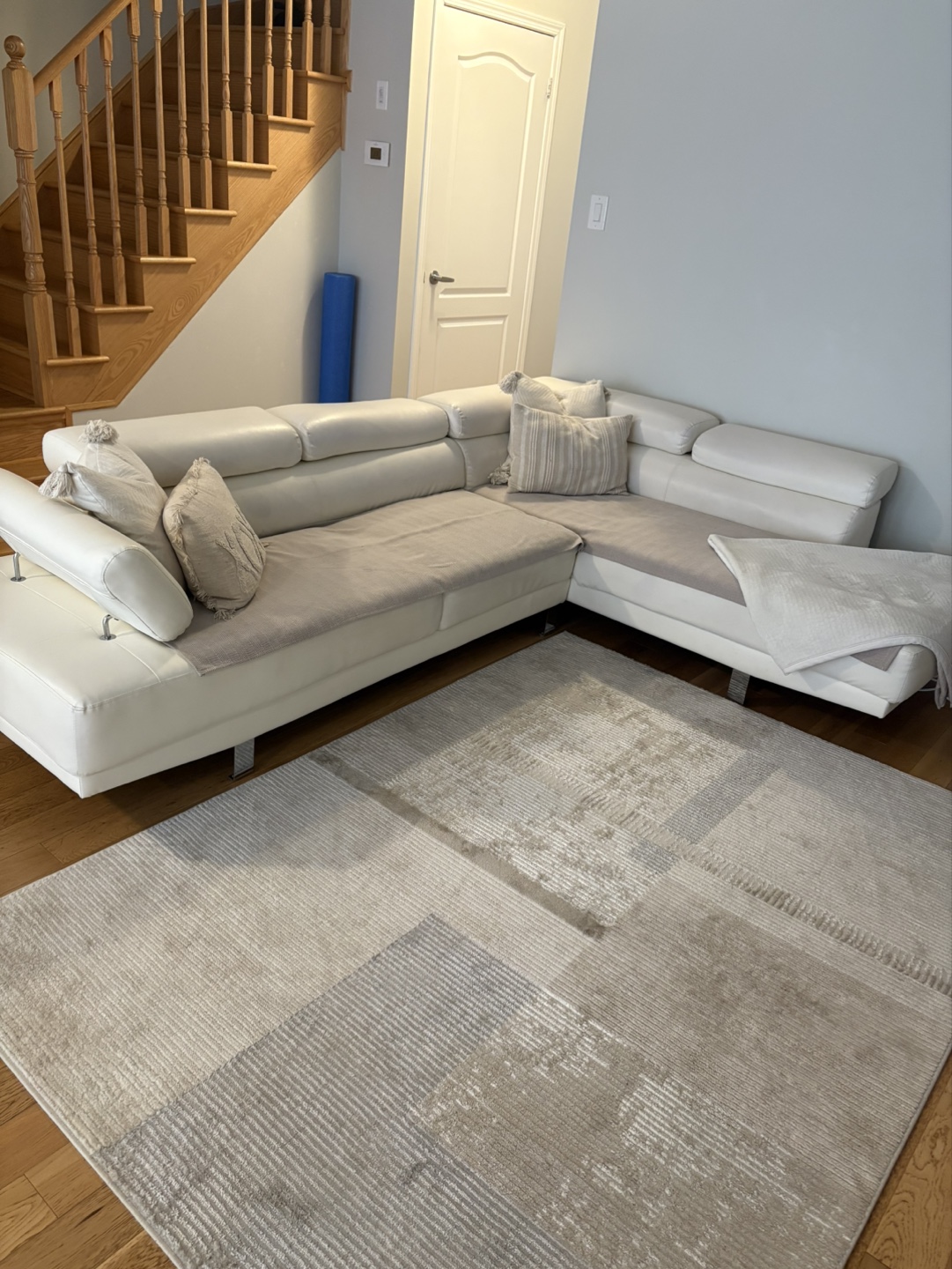 White Leather Sectional Sofa