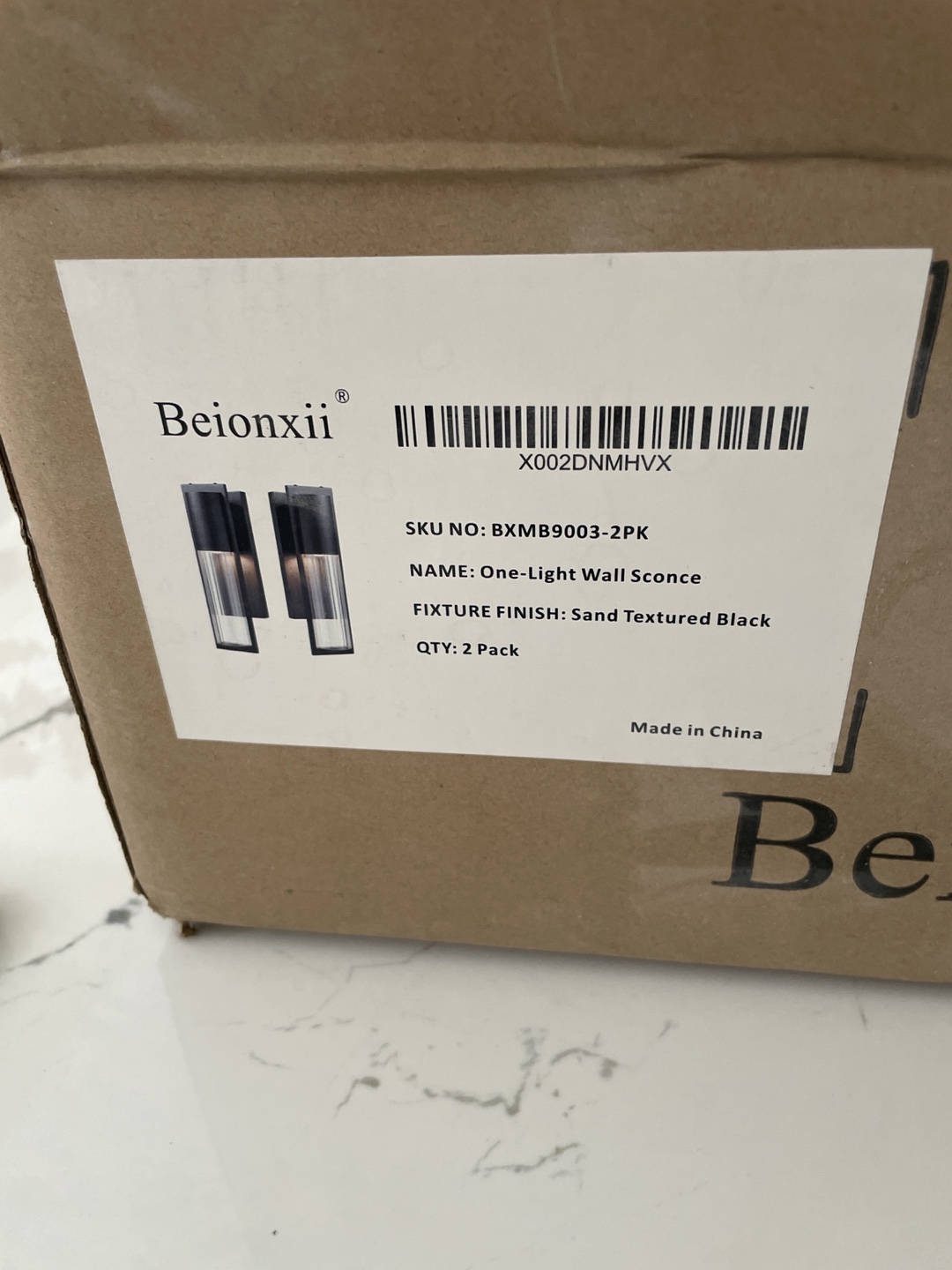 Beionxii One-Light Wall Sconce - Sand Textured Black (2 Pack)