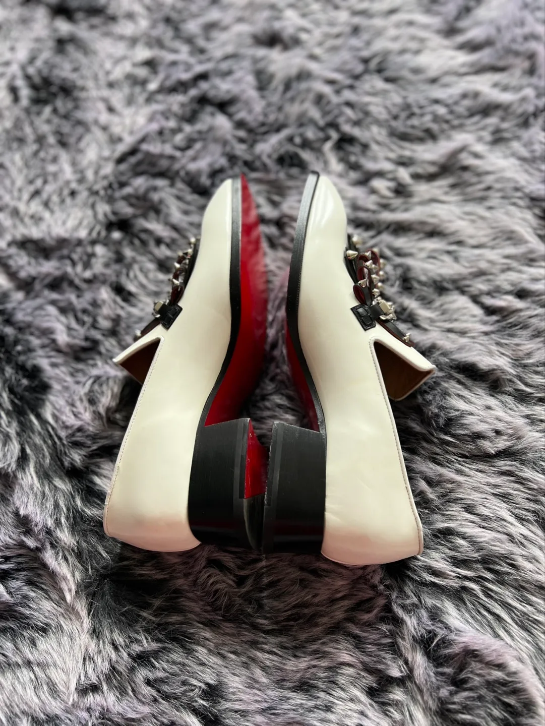 Christian Louboutin White Studded Loafers - Size 42 image indicator(6)