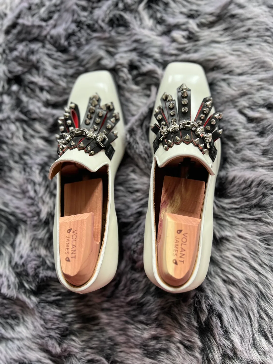 Christian Louboutin White Studded Loafers - Size 42 image indicator(2)