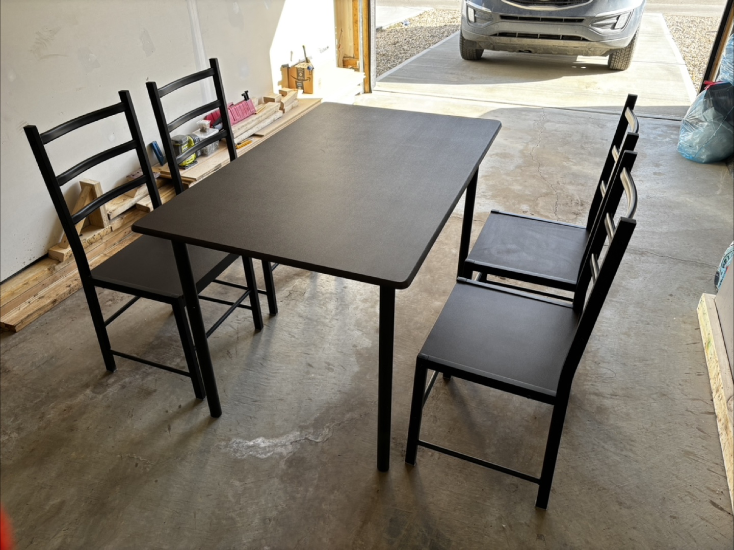 Black 5-Piece Dining Set - Table and Four Chairs - photo 5