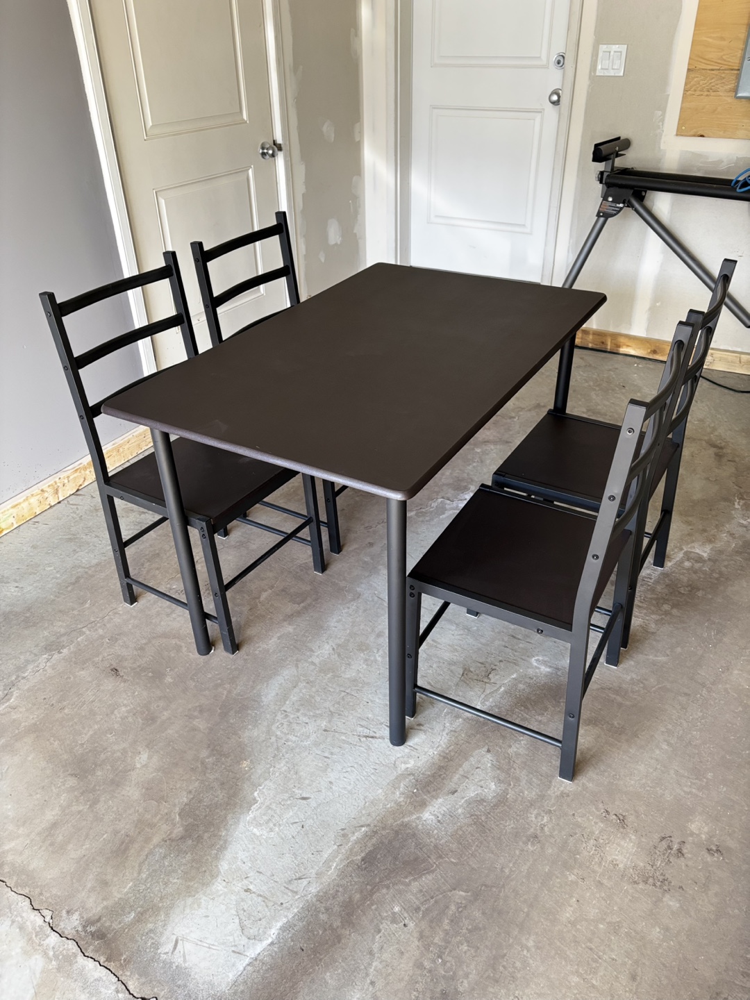 Black 5-Piece Dining Set - Table and Four Chairs - photo 4