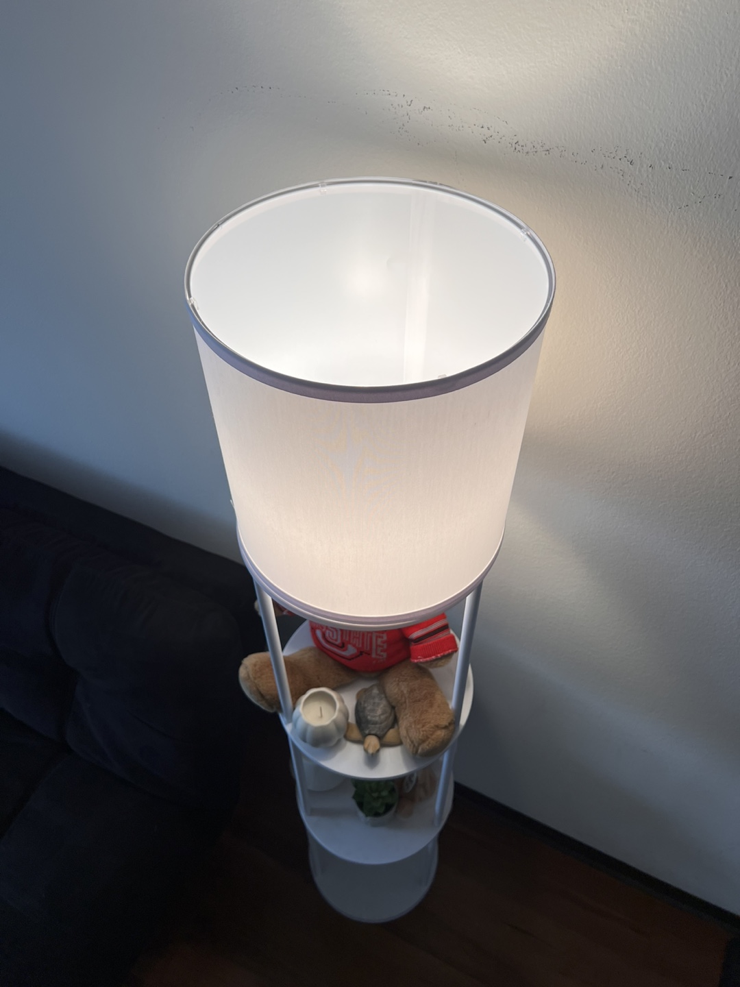 White Floor Lamp with 3 Shelves - photo 3