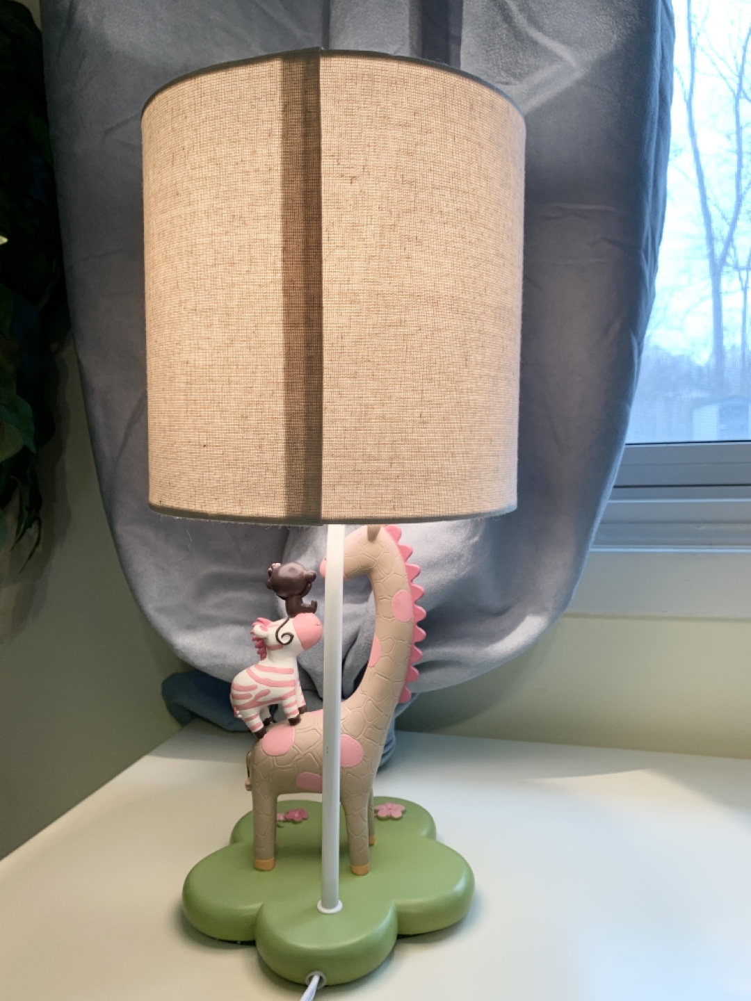 Adorable Giraffe Table Lamp with Zebra and Monkey - photo 4