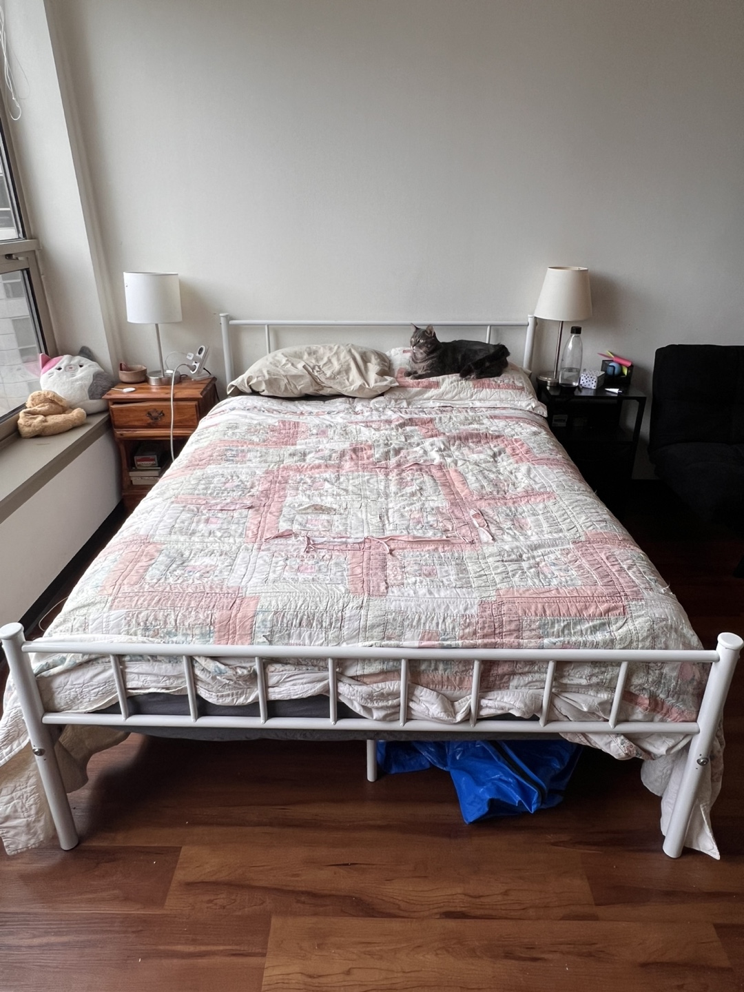 White Metal Full-Size Bed Frame