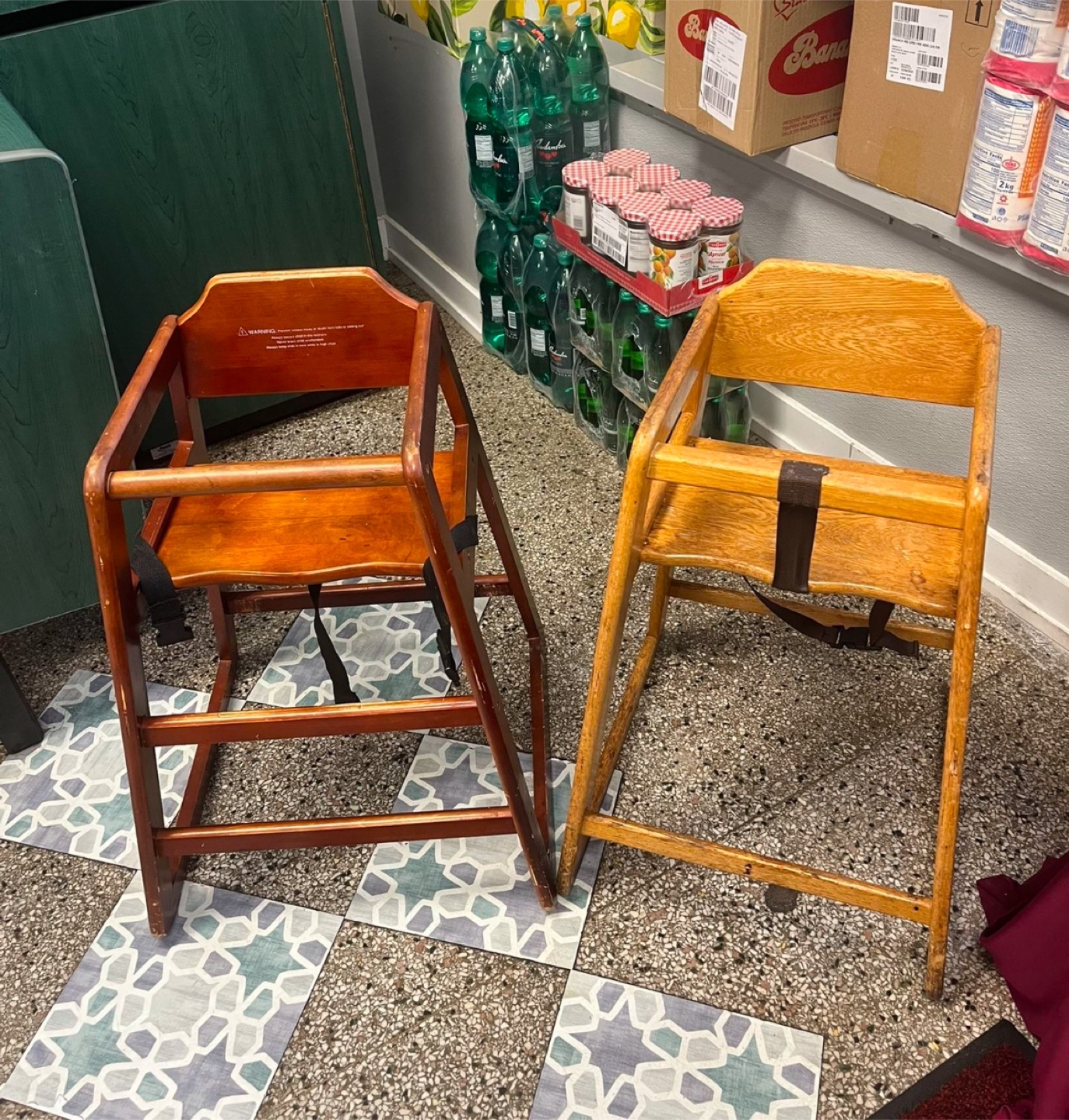 Restaurant style Wooden High Chairs one for $30 or both for $50