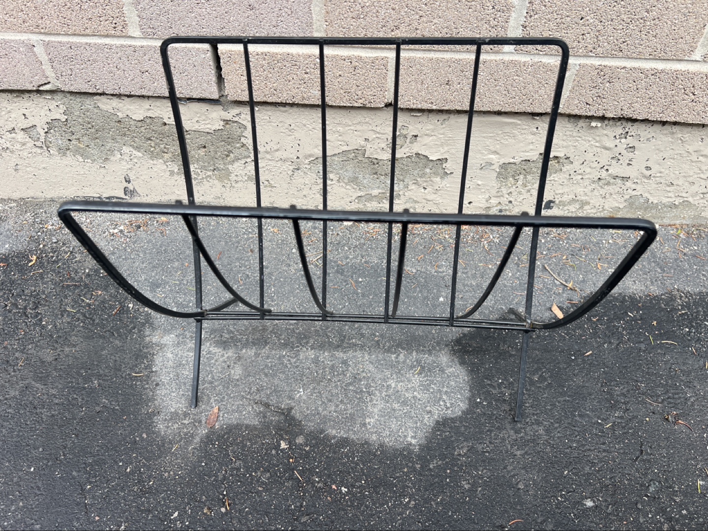 Mid-Century Modern Black Wire Magazine Rack