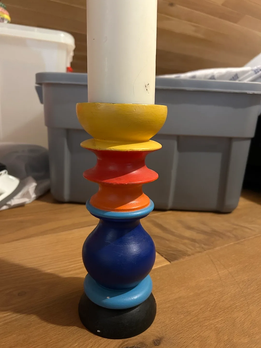 Colorful Wooden Candle Holder thumbnail