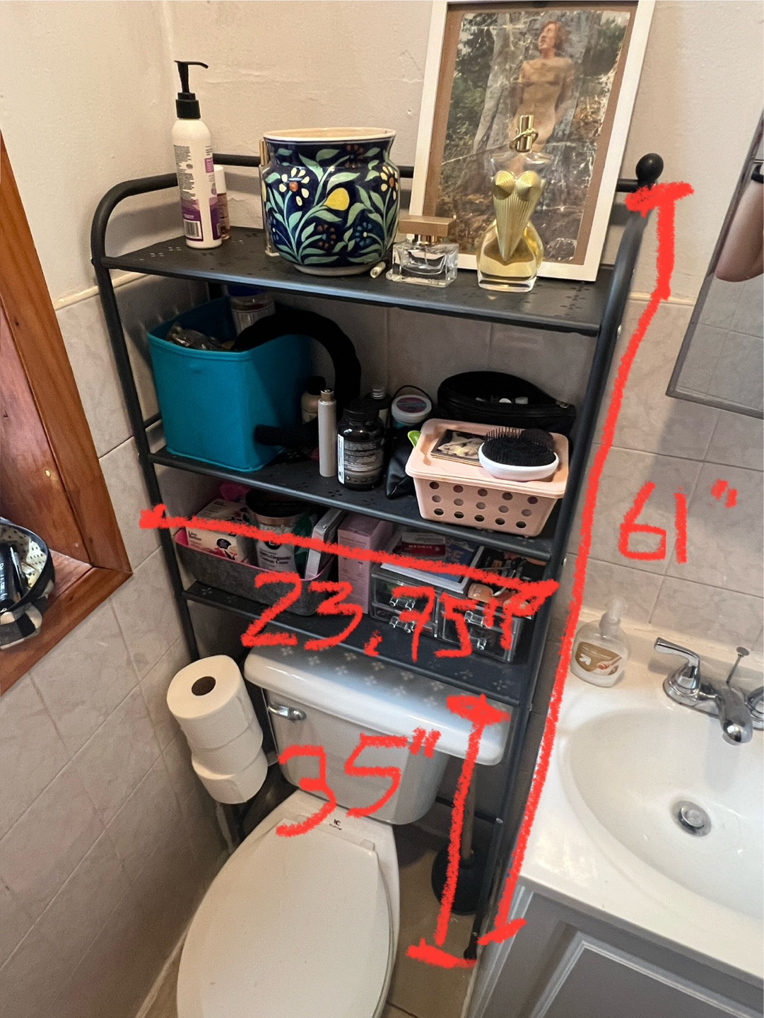 Metal Over-the-Toilet Bathroom Storage Shelf - photo 4