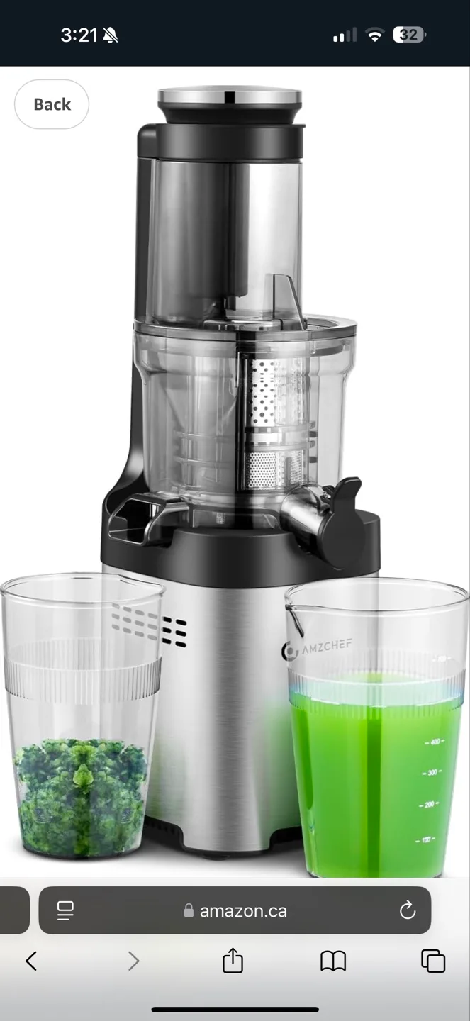 AMZCHEF Slow Masticating Juicer - 200W Motor, 2000ml Capacity thumbnail