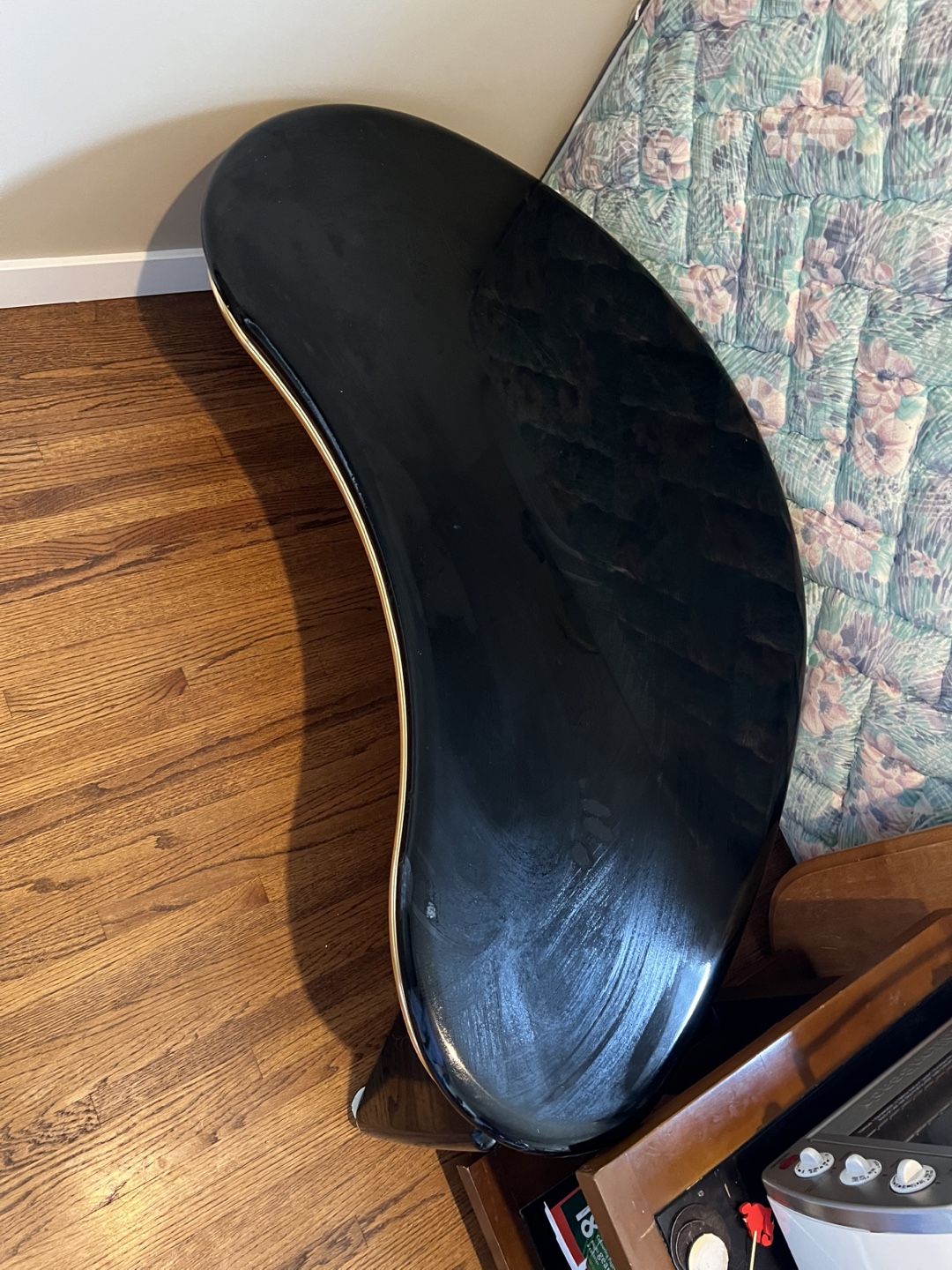 Unique Black Kidney Shaped Side Table