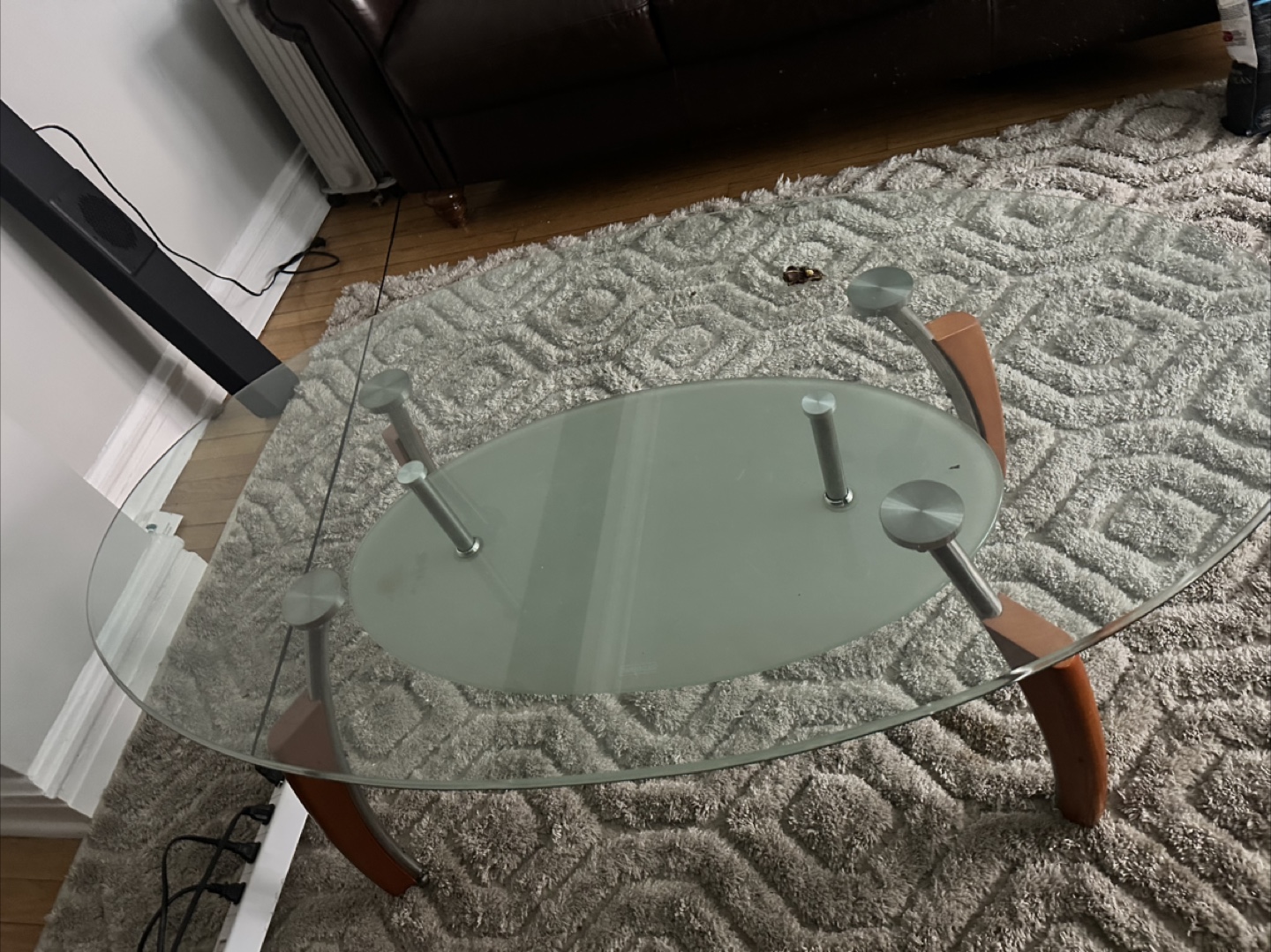 Glass Top Oval Coffee Table - photo 2