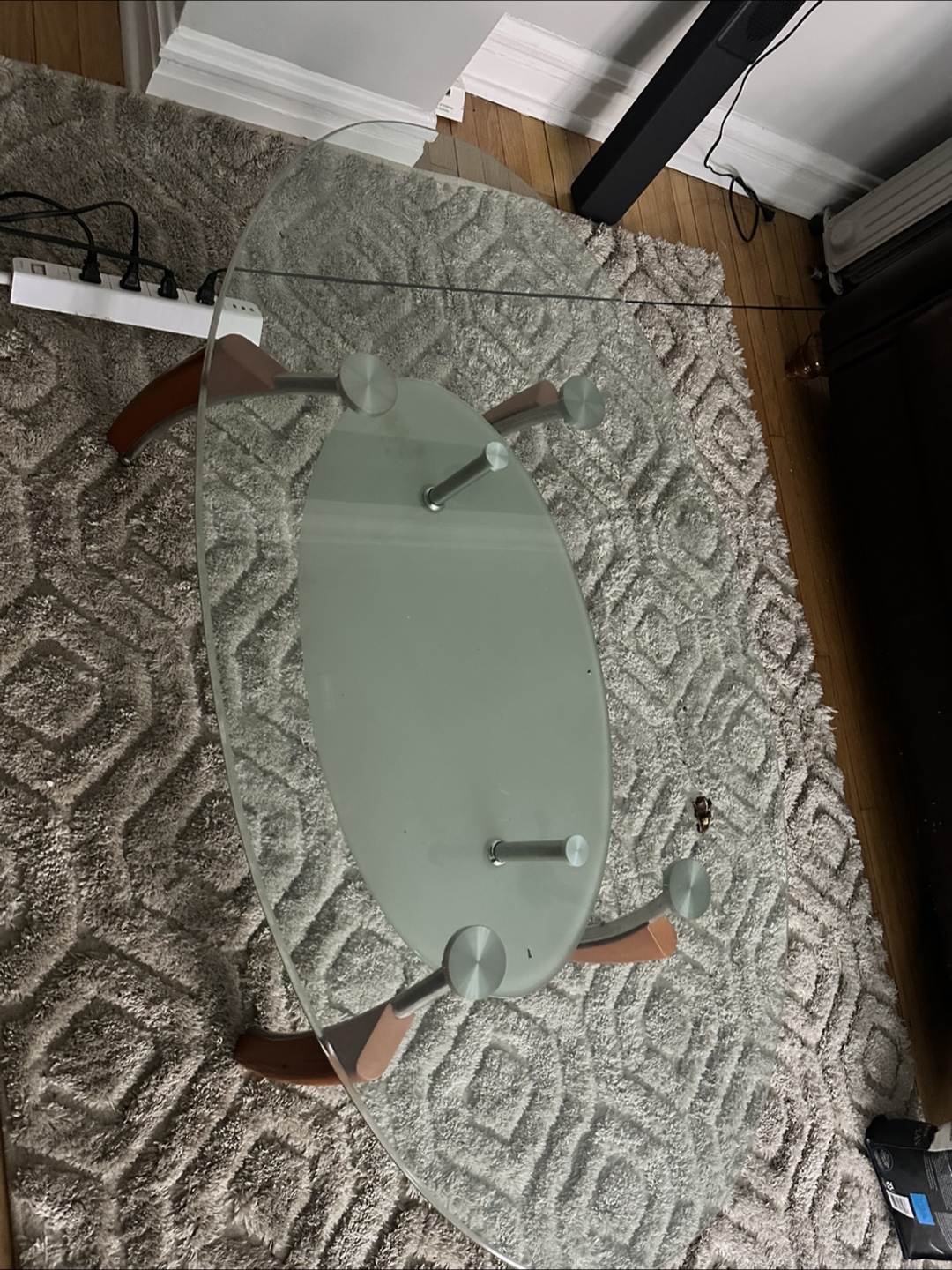 Glass Top Oval Coffee Table
