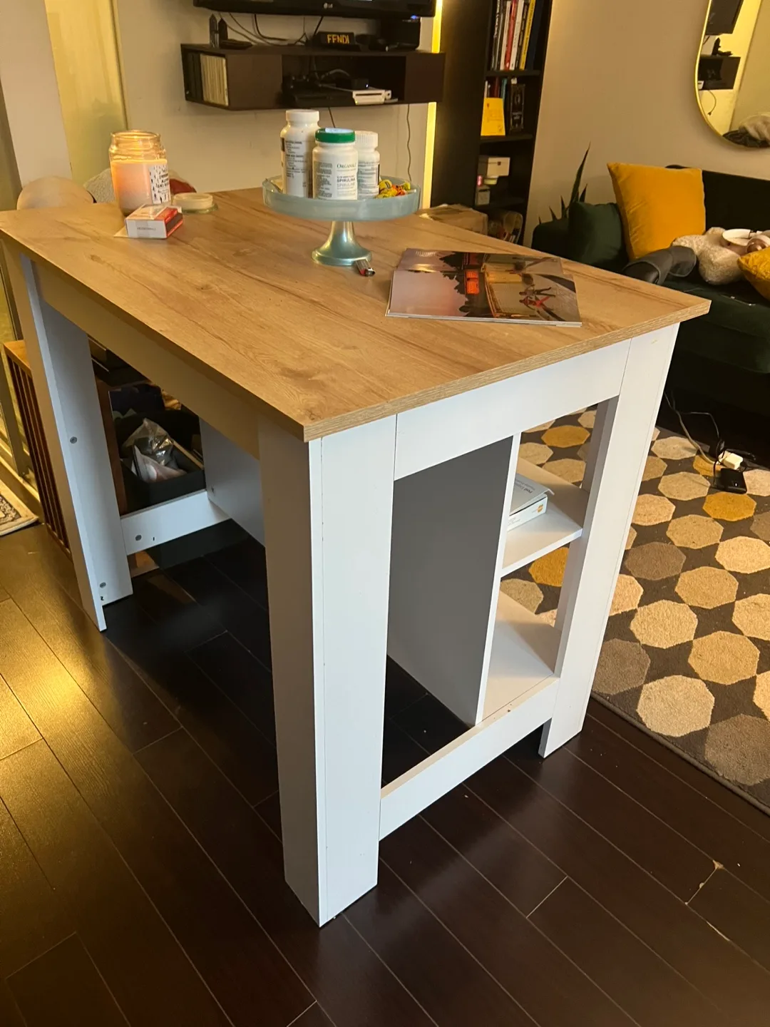 Wade Logan Kitchen Island - White and wood image indicator(5)