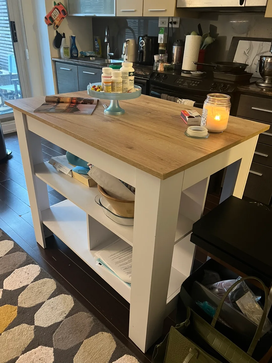 Wade Logan Kitchen Island - White and wood image indicator(6)