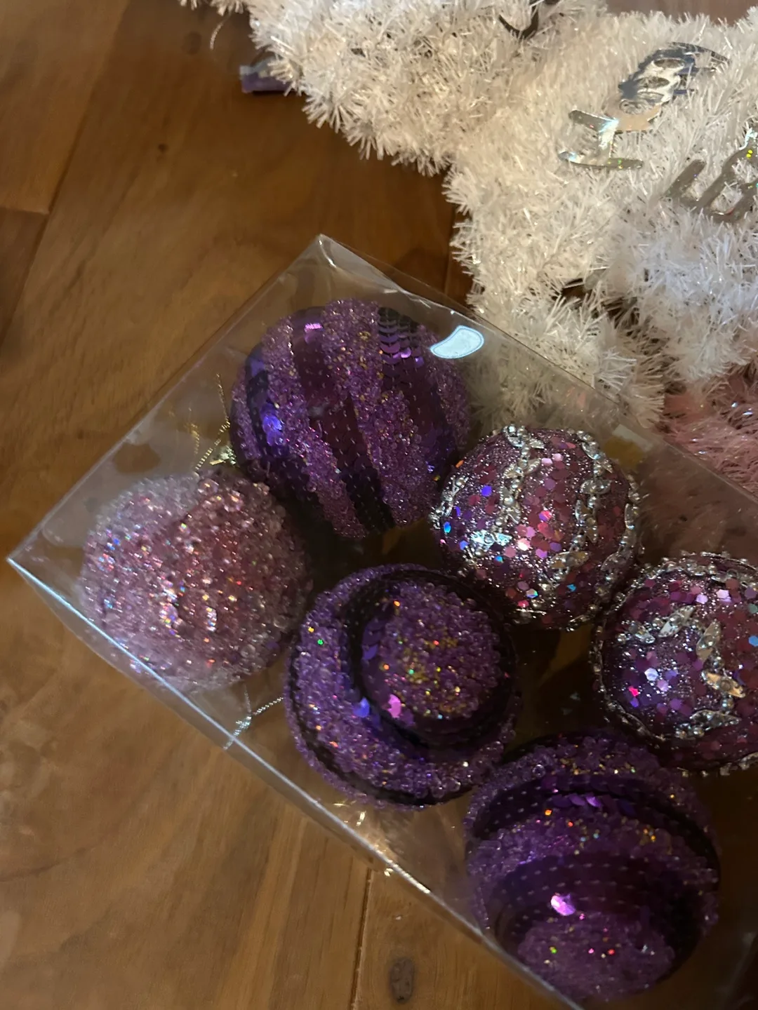 Three sets of sparkly Seasonal ornaments image indicator(4)