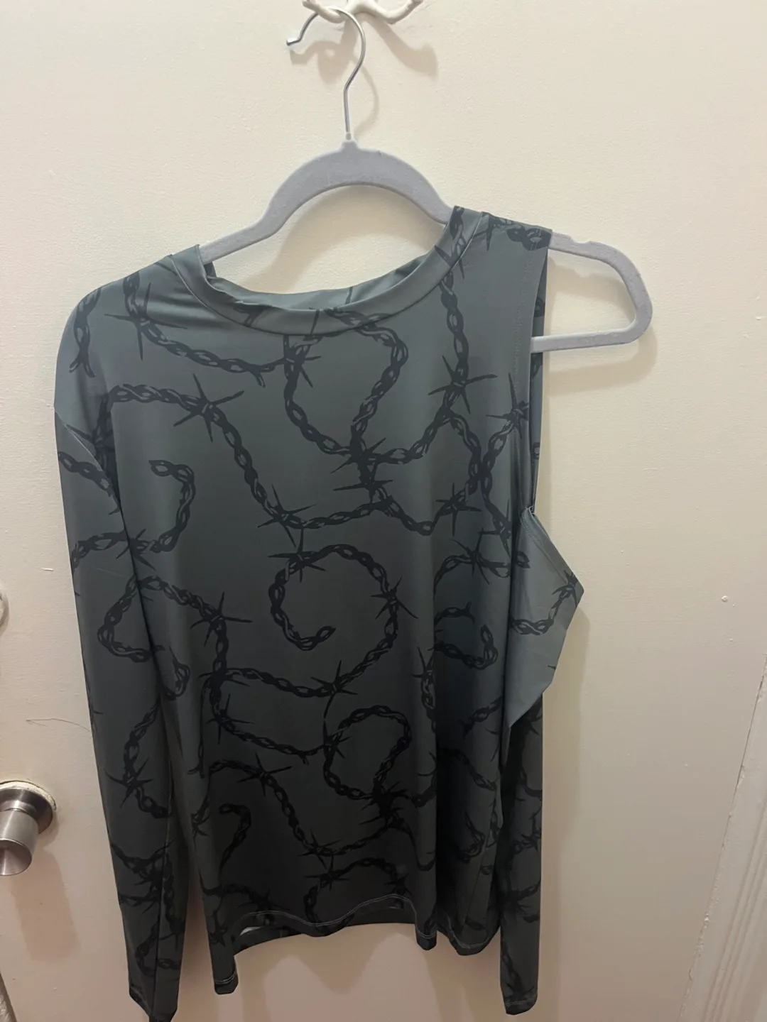 Unique Barbed Wire Print Long Sleeve Shirt thumbnail