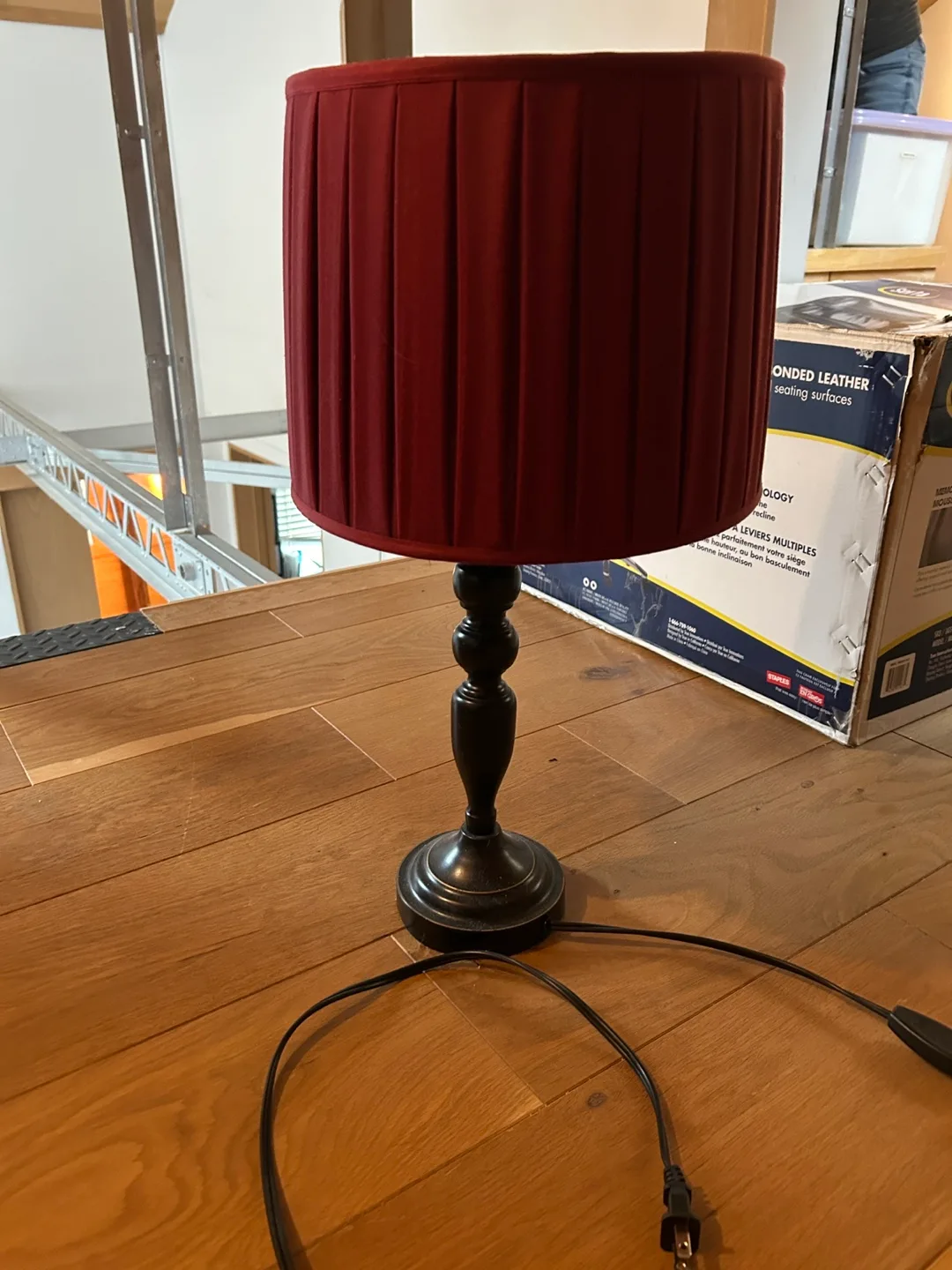 Dark-brown Lamp with Red Shade image indicator(3)