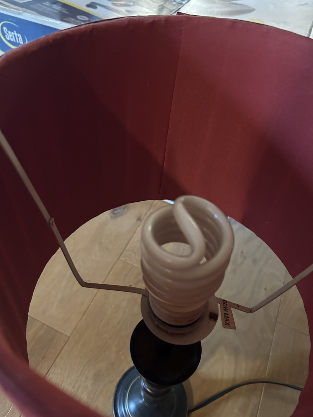 Dark-brown Lamp with Red Shade - photo 2