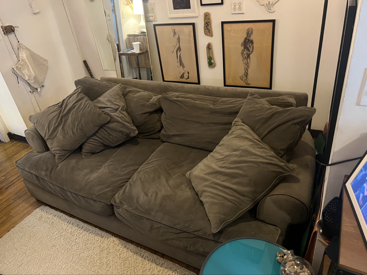 COMFY gray microfiber sofa