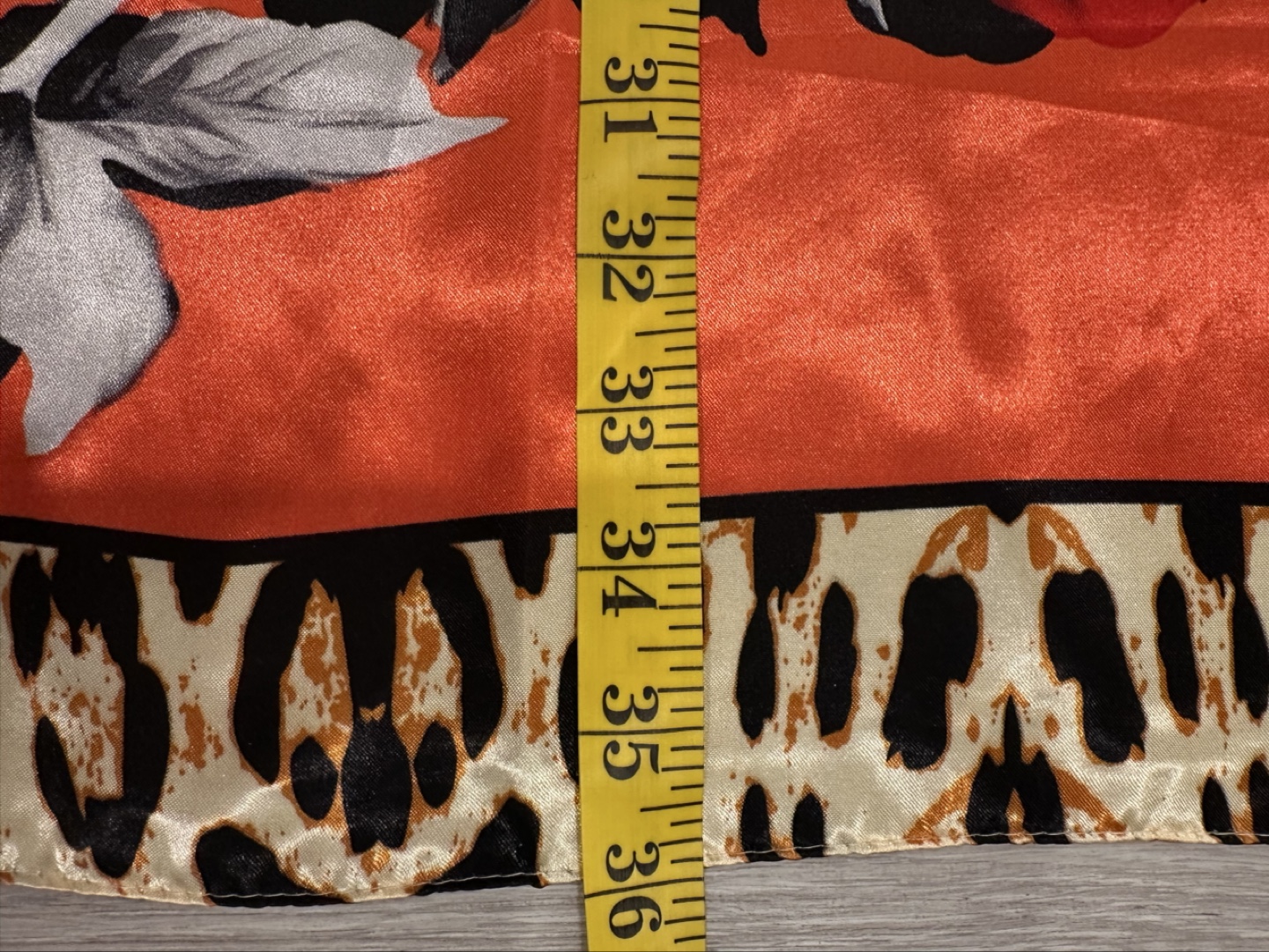 M.O.S.I. Silk Scarf - Floral Print with Leopard Trim - photo 4