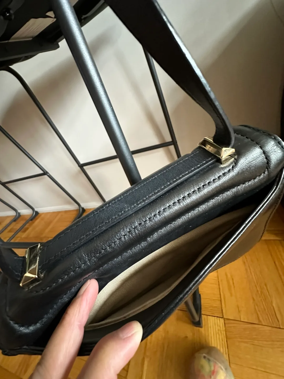 Schutz Black Leather Crossbody Bag image indicator(4)