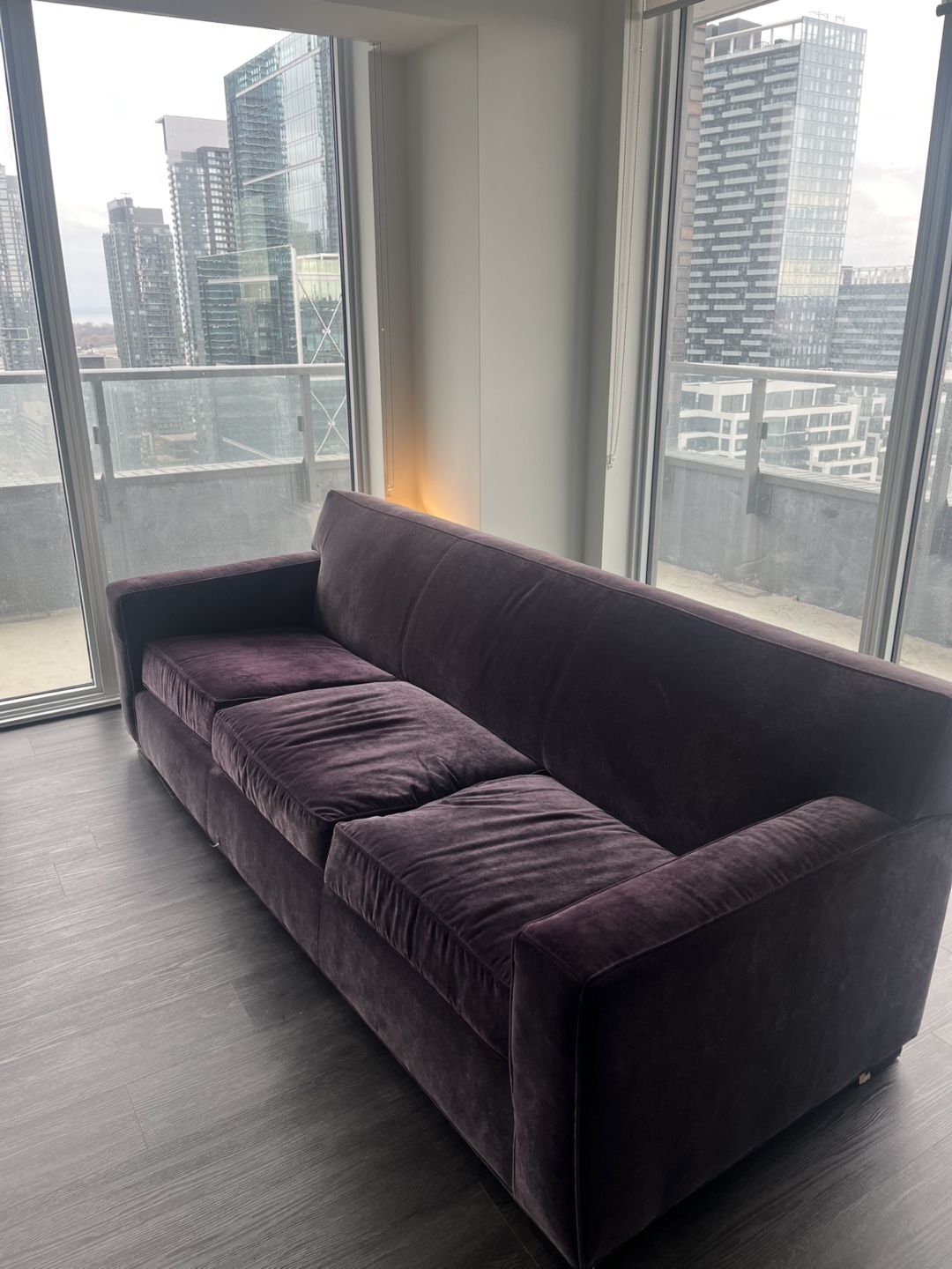 Mitchell Gold + Bob Williams Sofa - Deep Purple Velvet - photo 3