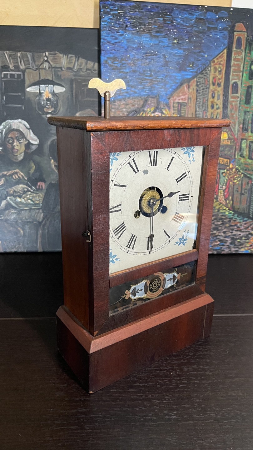 Gorgeous Antique Wooden Shelf Clock