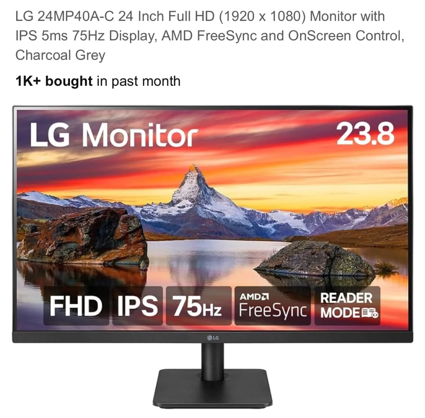 LG 24MP40A-C 24 inch Full HD Monitor thumbnail
